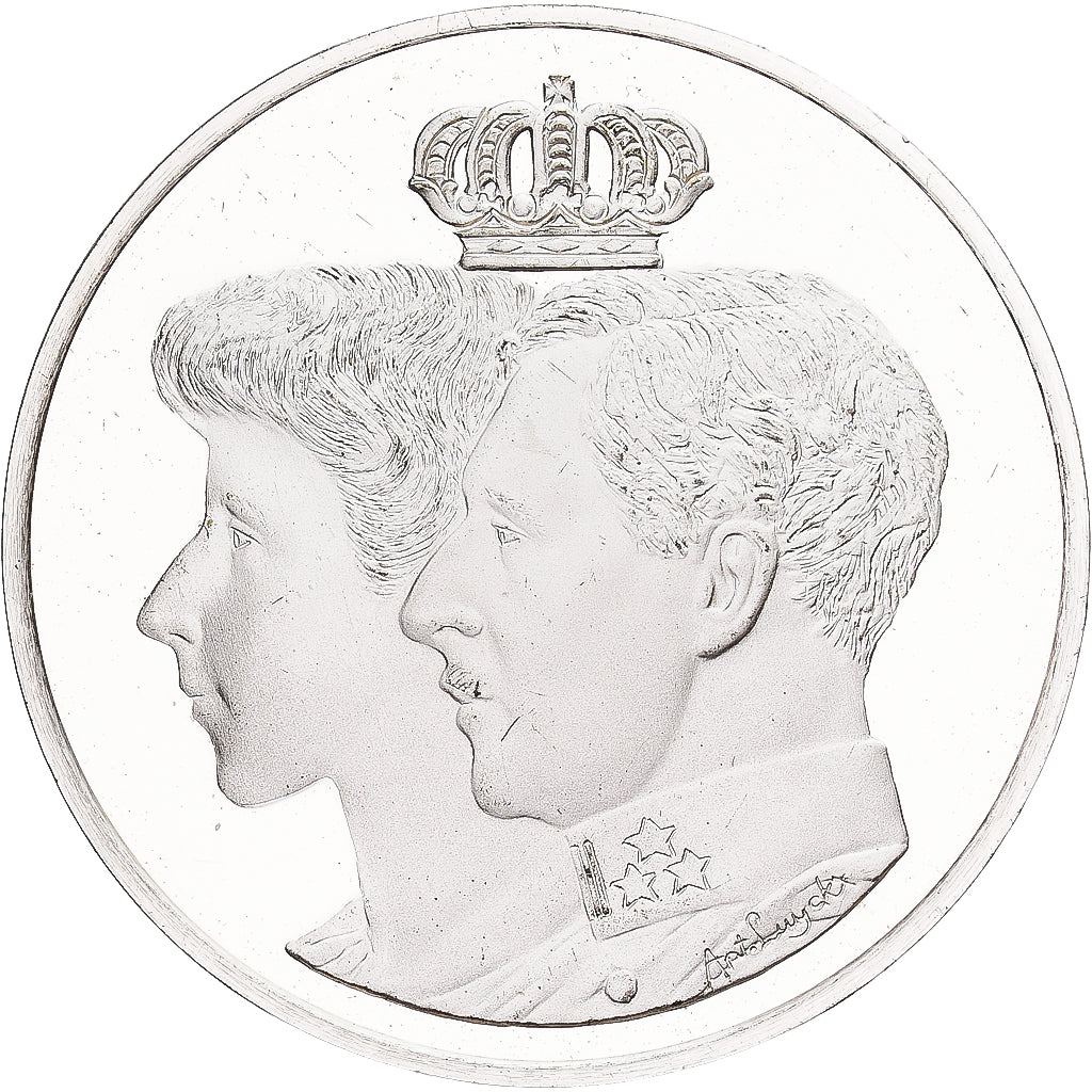 Bélgica, medalha, Albert et Elisabeth, 1980, Prata, MS(63)