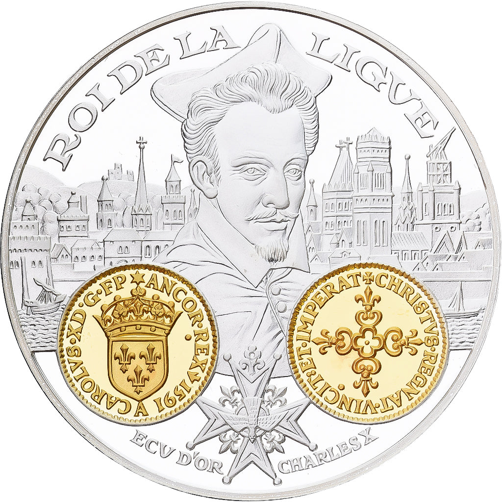 France, Medal, Histoire Monétaire, Ecu d'Or Charles X, Silver, MS(65-70)
