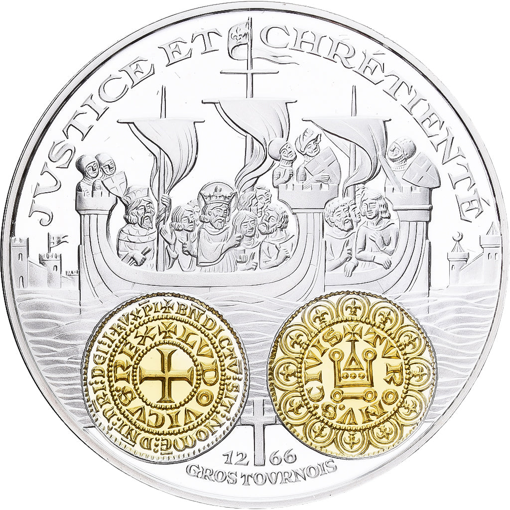 France, Medal, Histoire Monétaire, Gros Tournois, Silver, MS(65-70)