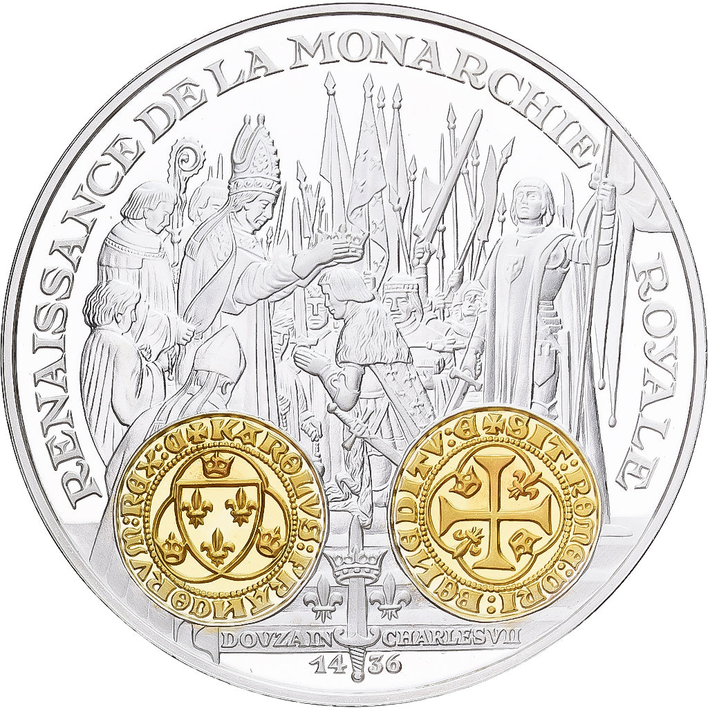 Frankreich, Medaille, Histoire Monétaire, Douzain Charles VII, Silber, STGL