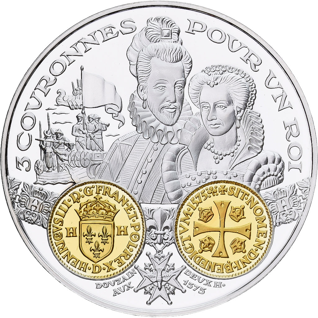 Frankreich, Medaille, Histoire Monétaire, Douzain aux deux H, Silber, STGL