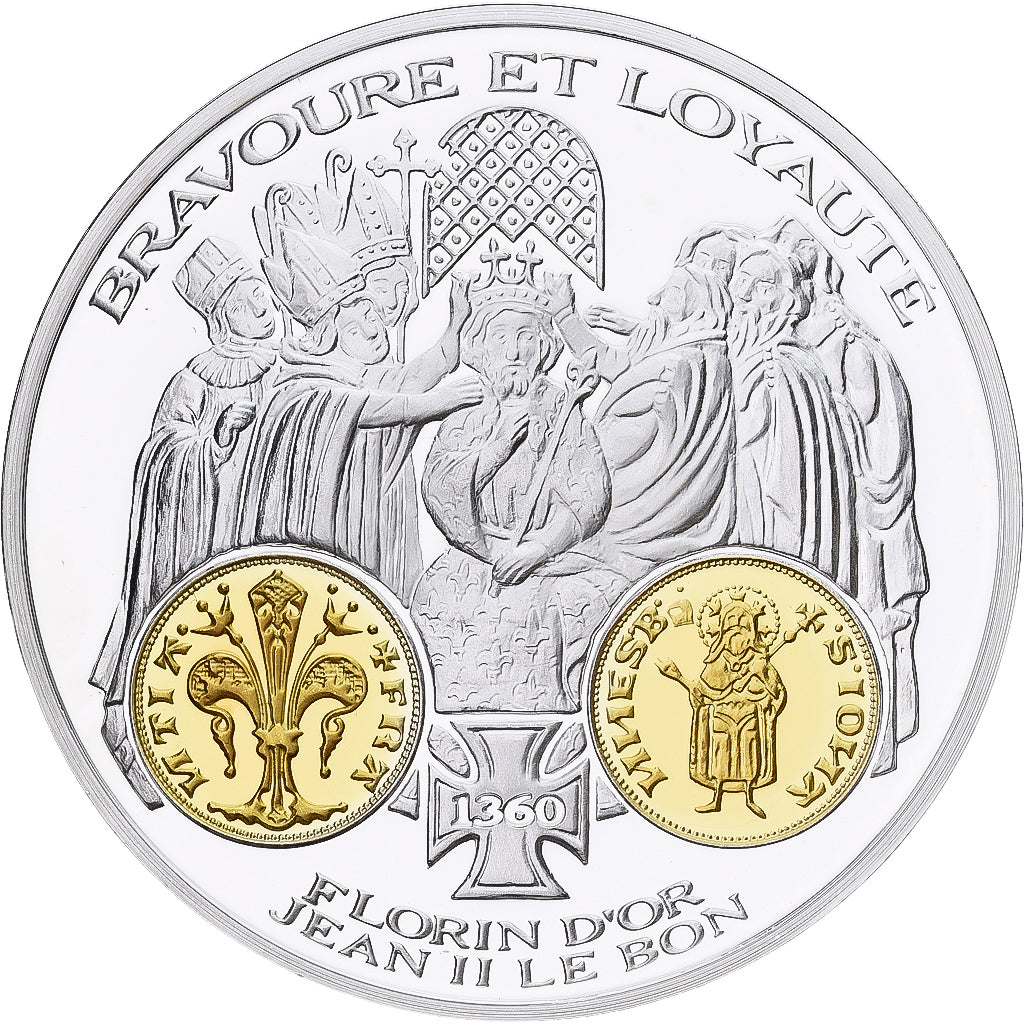 Frankreich, Medaille, Histoire Monétaire, Florin d'Or Jean II Le Bon, Silber