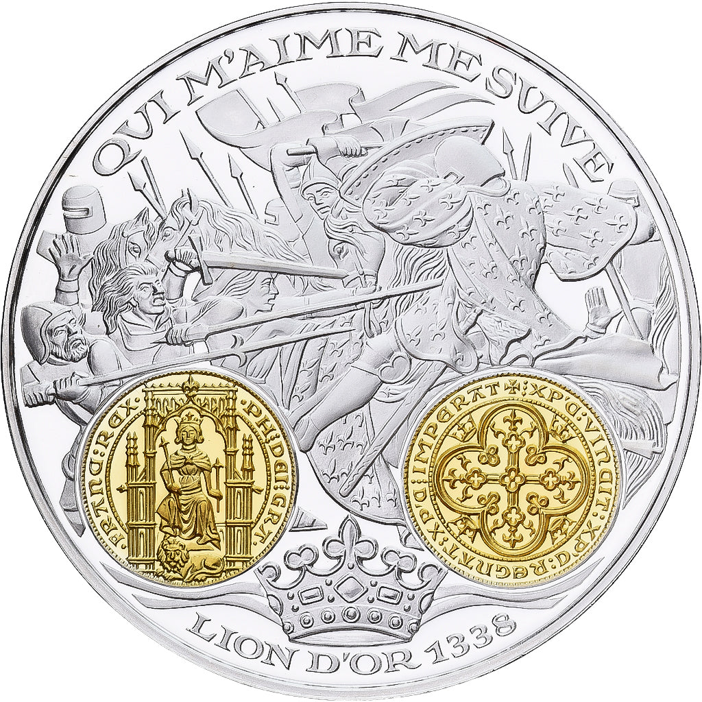 France, Medal, Histoire Monétaire, Lion d'Or, Silver, MS(65-70)