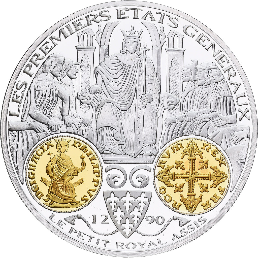 Francia, medalla, Petit Royal Assis 1290, Plata, FDC