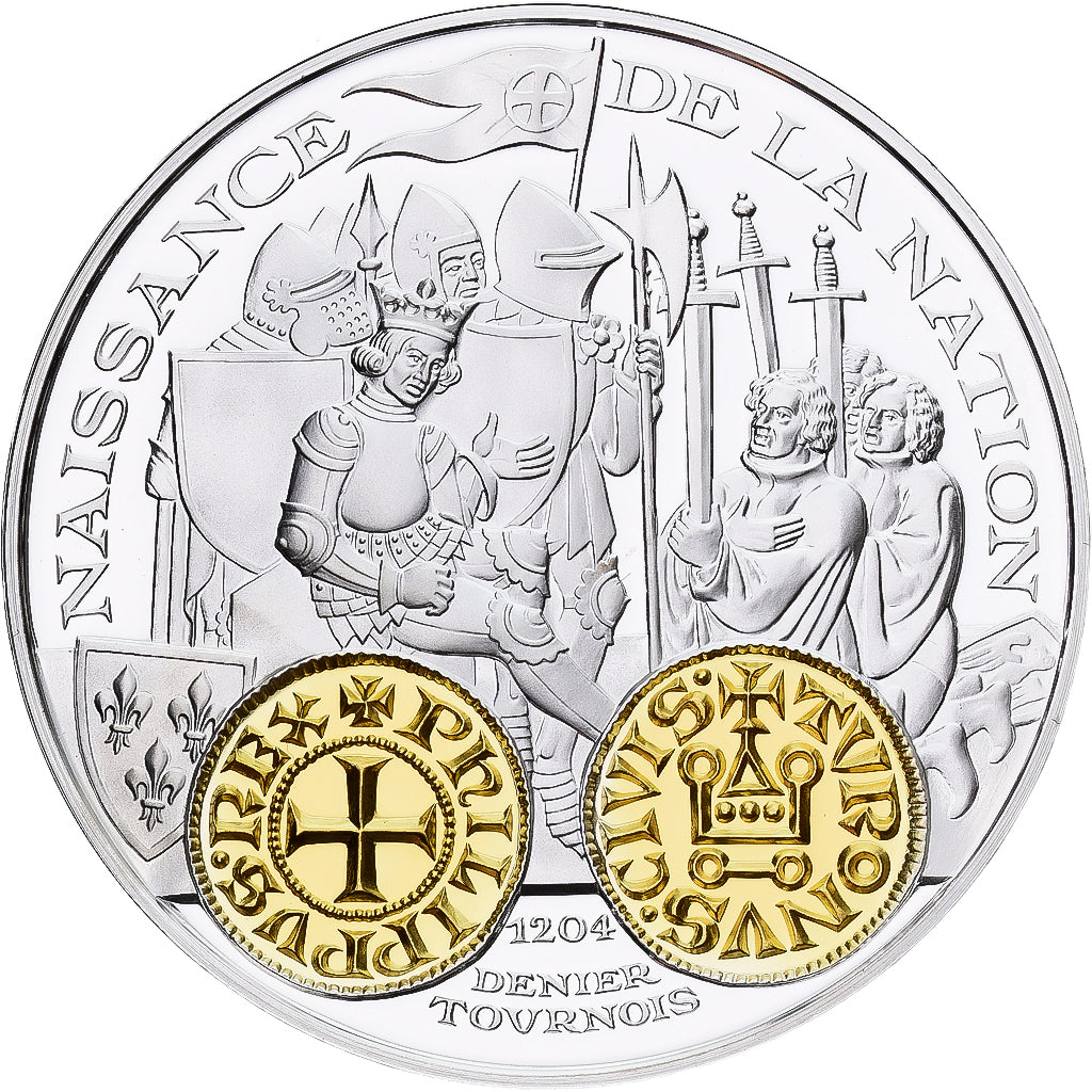 France, Medal, Histoire Monétaire, Denier Tournois Philippe-Auguste, Silver