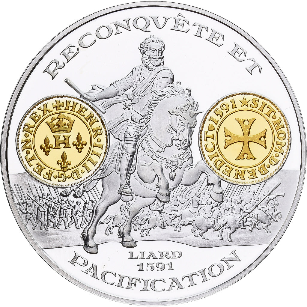France, Medal, Histoire Monétaire, Liard, Silver, MS(65-70)
