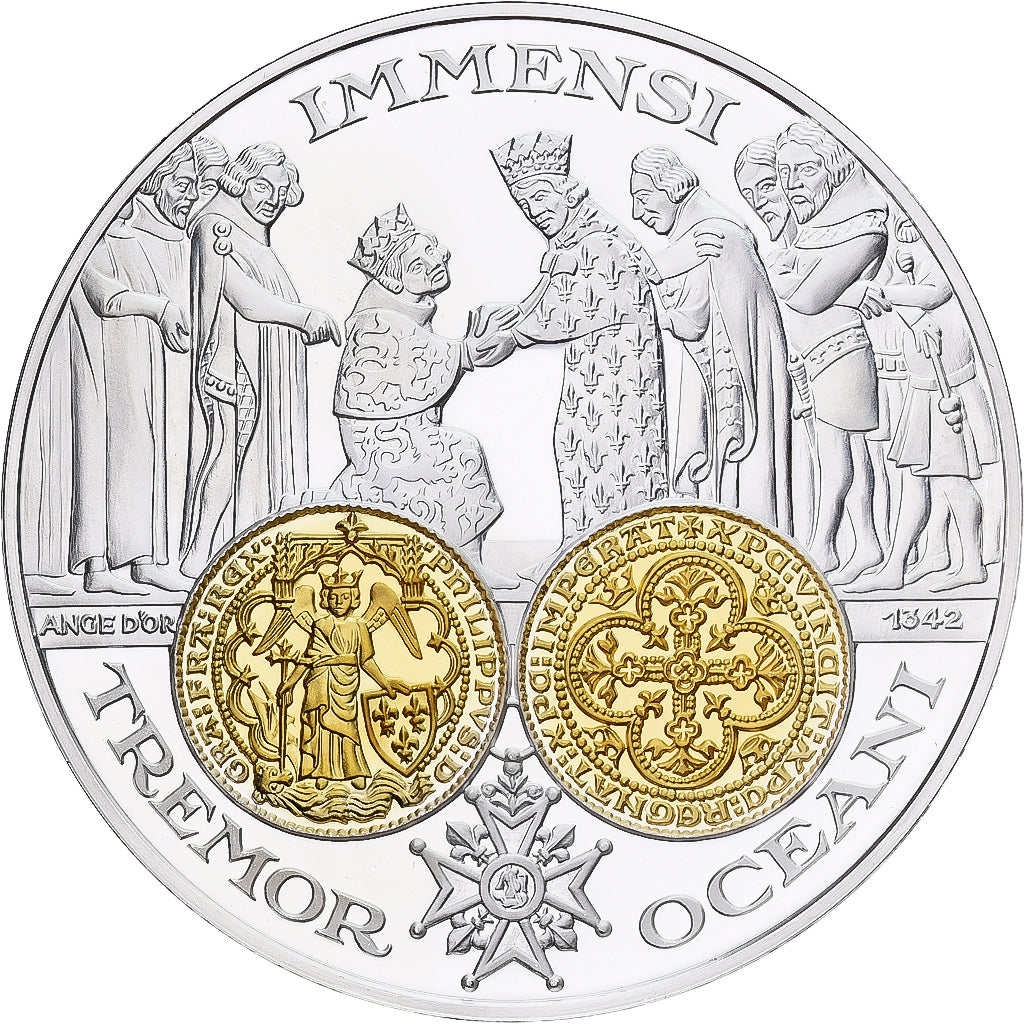 France, Medal, Histoire Monétaire, l'Ange d'Or, Silver, MS(65-70)