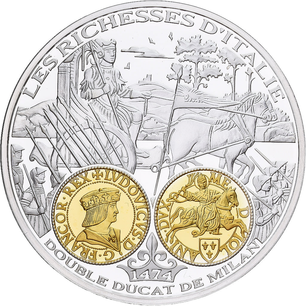 France, Medal, Double Ducat de Milan, Silver, MS(65-70)
