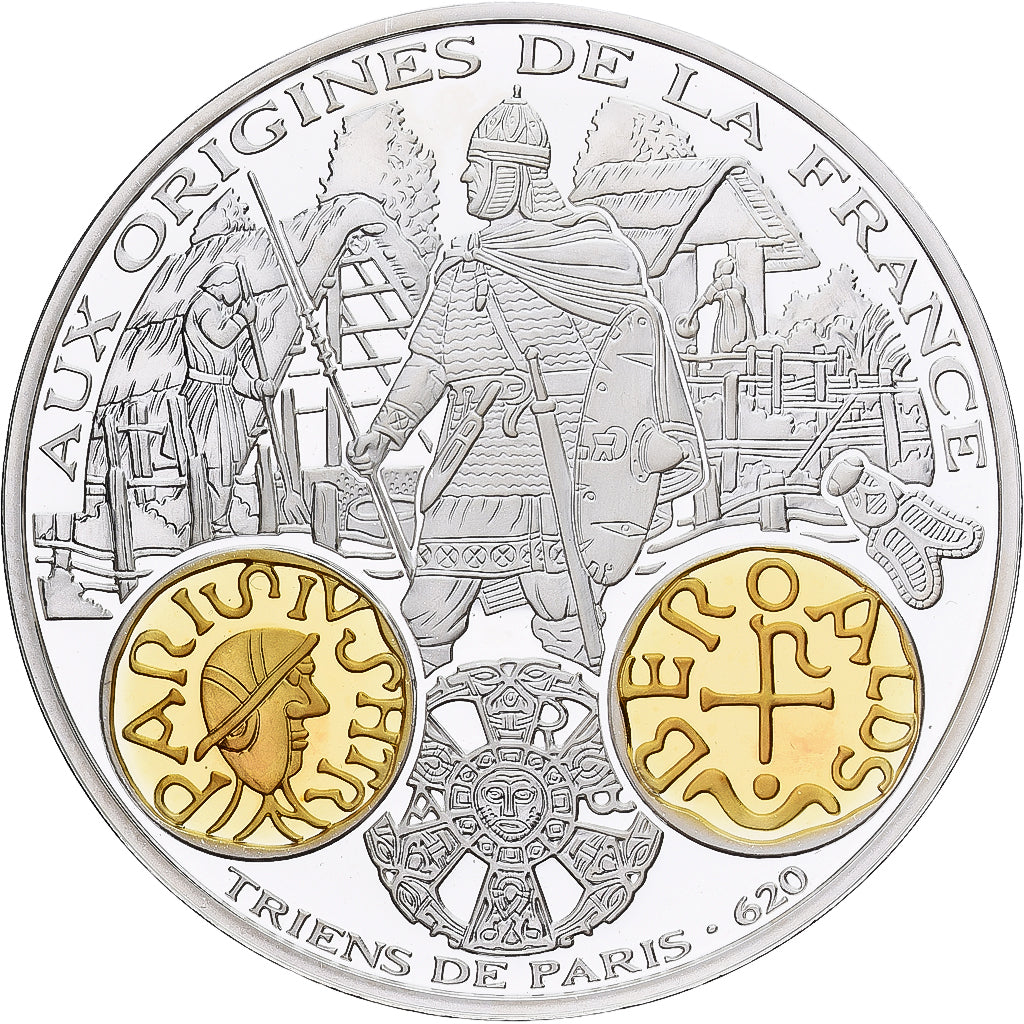 France, Medal, Histoire Monétaire, Triens de Paris, Silver, MS(65-70)