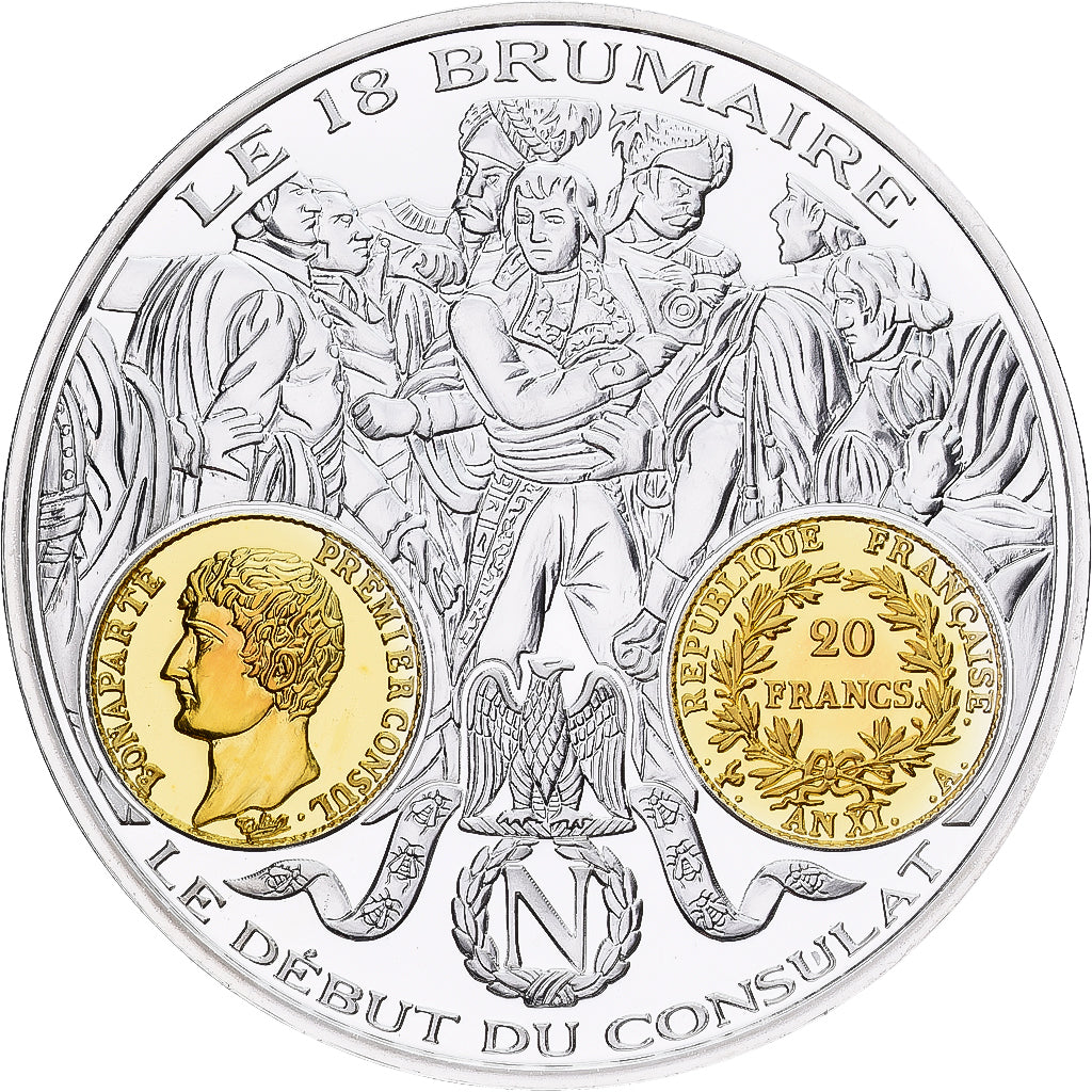 Frankreich, Medaille, Histoire Monétaire, 20 Francs AN XI, Silber, STGL