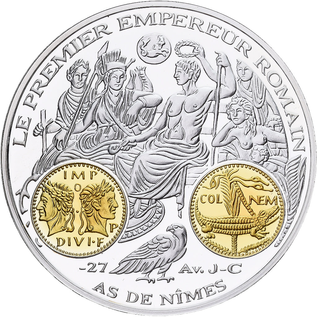 Frankreich, Medaille, Histoire Monétaire, As de Nimes, Silber, STGL
