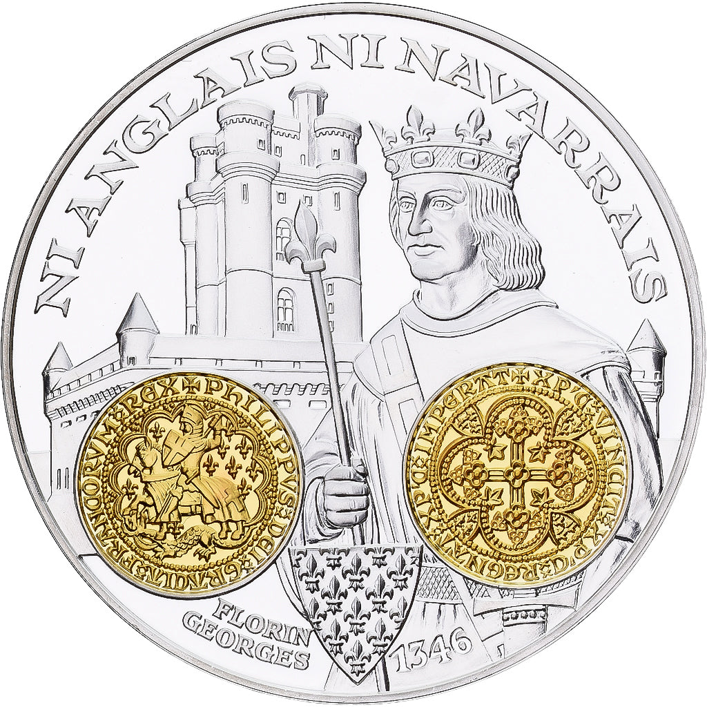 Francia, medalla, Histoire Monétaire, Florin George, Plata, FDC