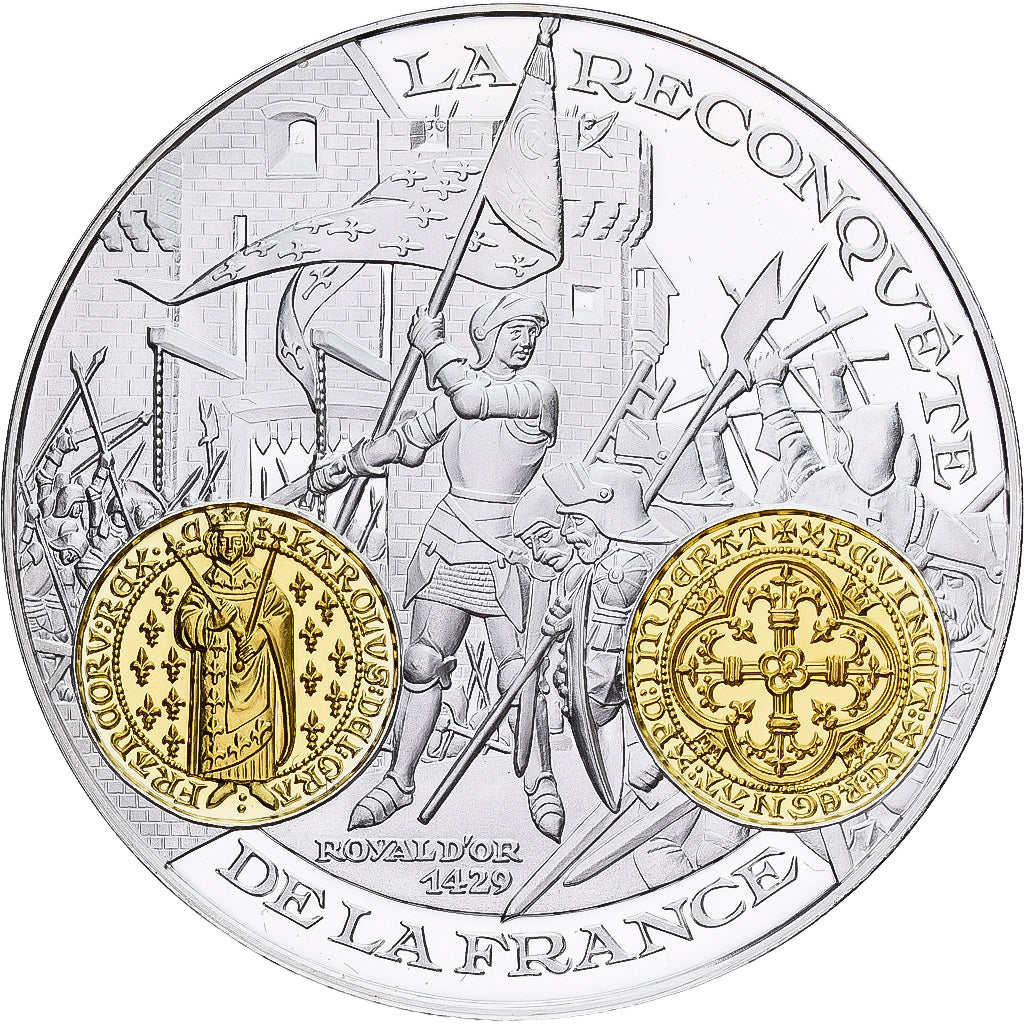 France, Medal, Histoire Monétaire, Royal d'Or, Silver, MS(65-70)