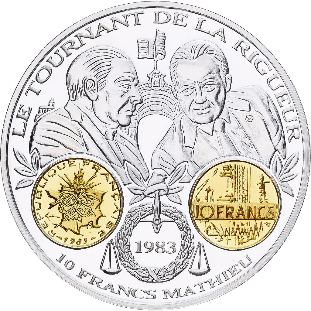 France, Medal, Histoire Monétaire, 10 Francs Mathieu, Silver, MS(65-70)