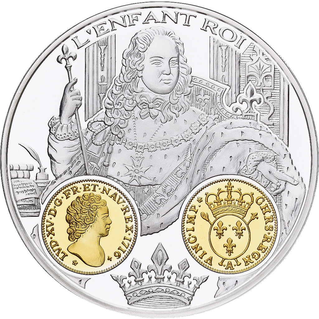 Francia, medalla, Histoire Monétaire, Louis d'Or aux Insignes, Plata, FDC