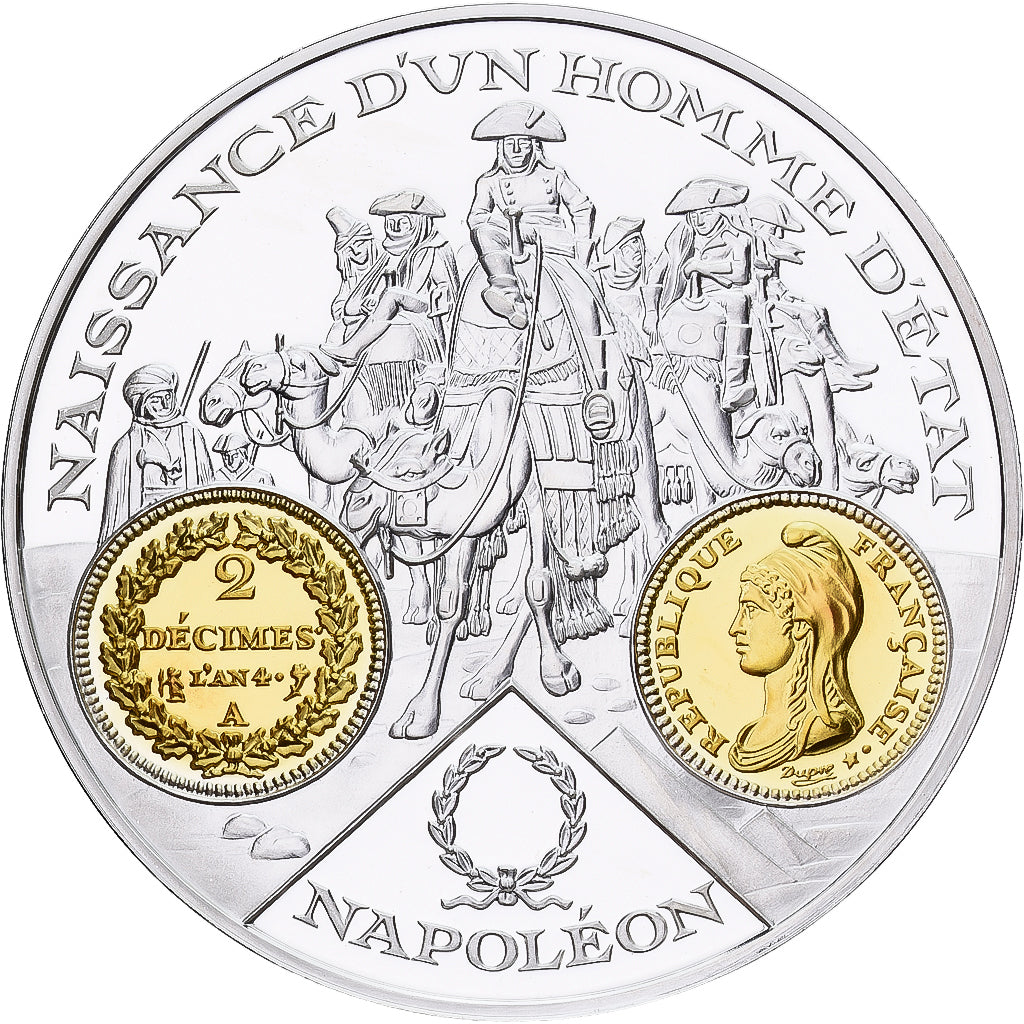France, Medal, Histoire Monétaire, 2 Décimes l'An 4, Silver, MS(65-70)