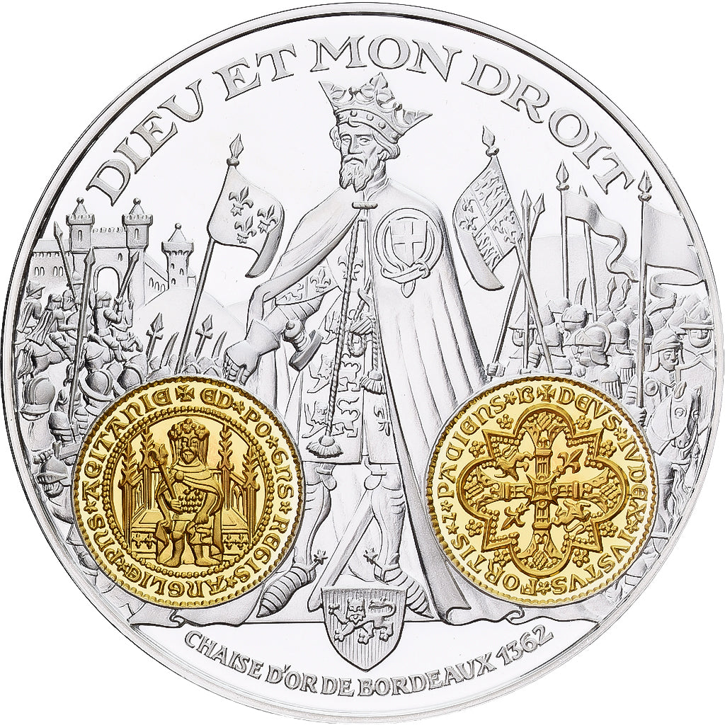 France, Medal, Histoire Monétaire, Chaise d'Or, Silver, MS(65-70)