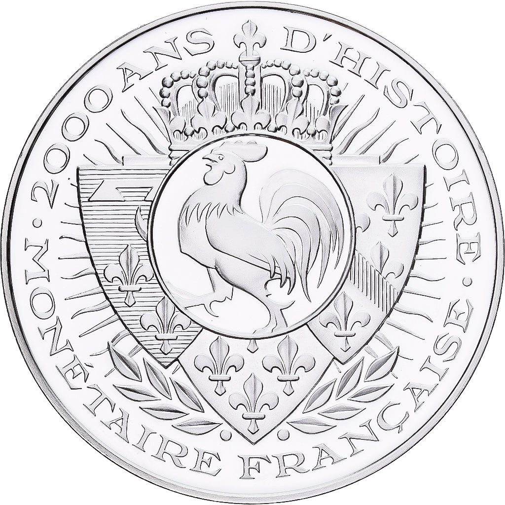 France, Medal, Histoire Monétaire, Chaise d'Or, Silver, MS(65-70)