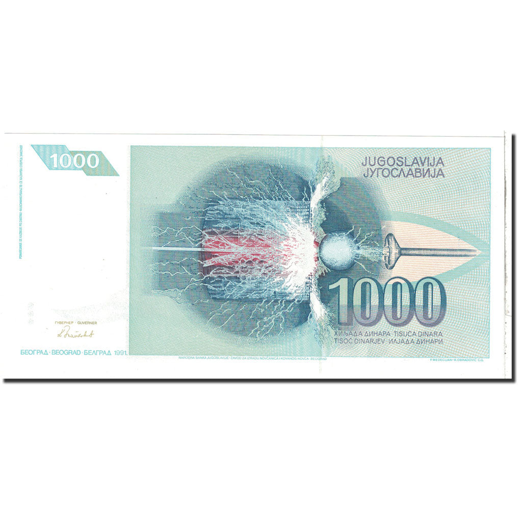 Banknote, Yugoslavia, 1000 Dinara, 1991, Undated, KM:110, UNC(65-70)