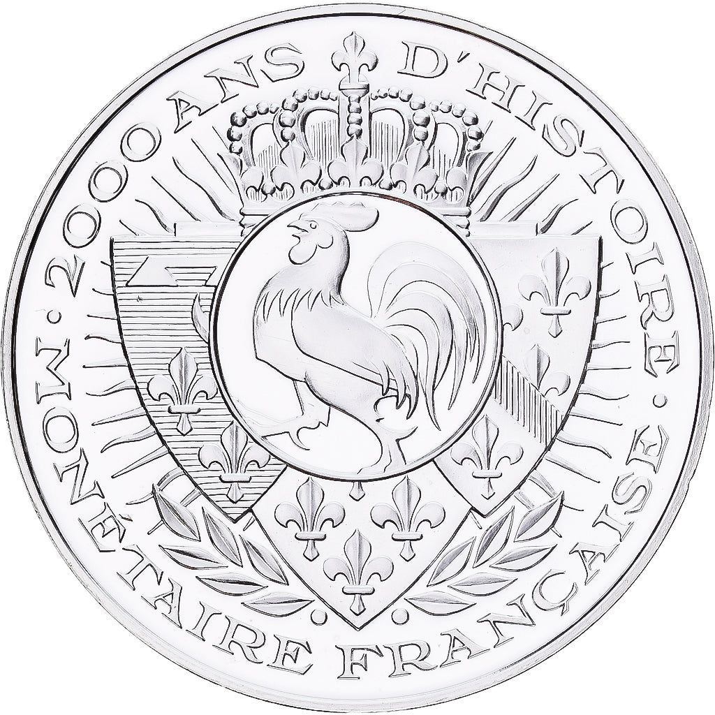 France, Medal, Histoire Monétaire, 1 Centime Epi, Silver, MS(65-70)