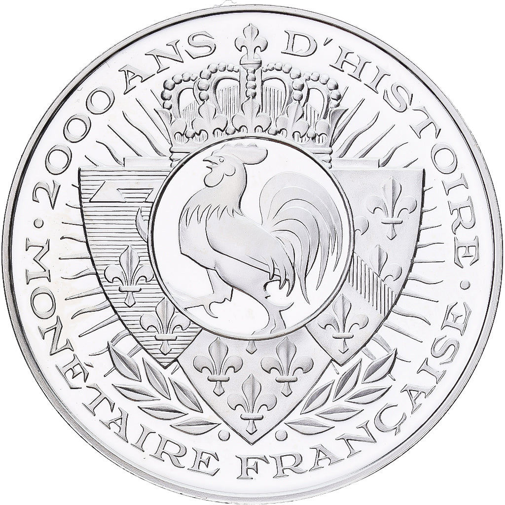 France, Medal, Histoire Monétaire, Ecu au Jabot, Louis XIV, Silver, MS(65-70)
