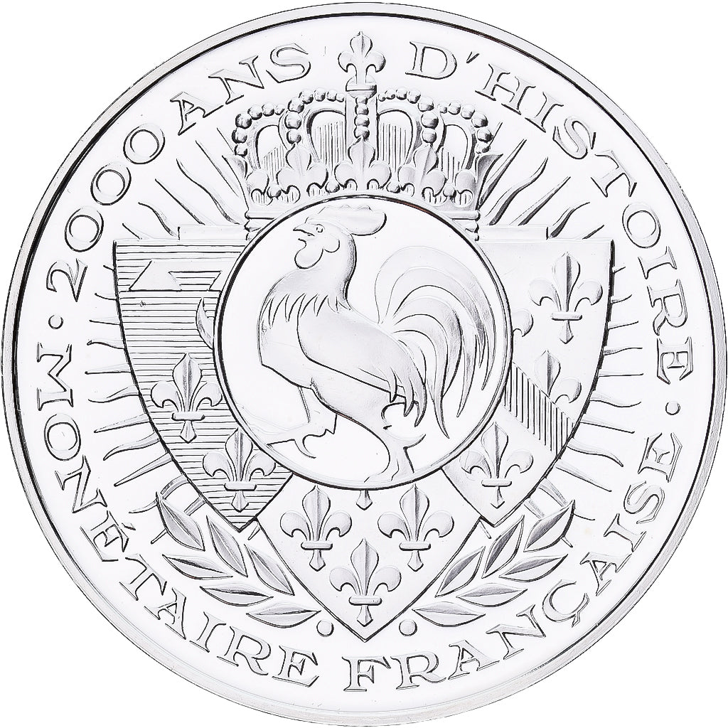 France, Medal, Histoire Monétaire, Denier de Louis II, Silver, MS(65-70)