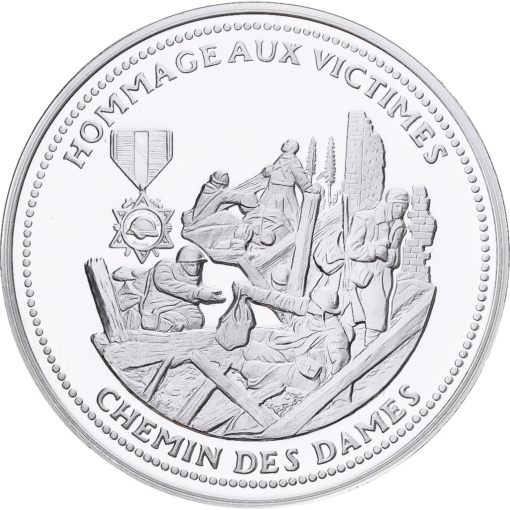 France, Medal, Centenaire Première Guerre Mondiale, Chemin des Dames, Silver