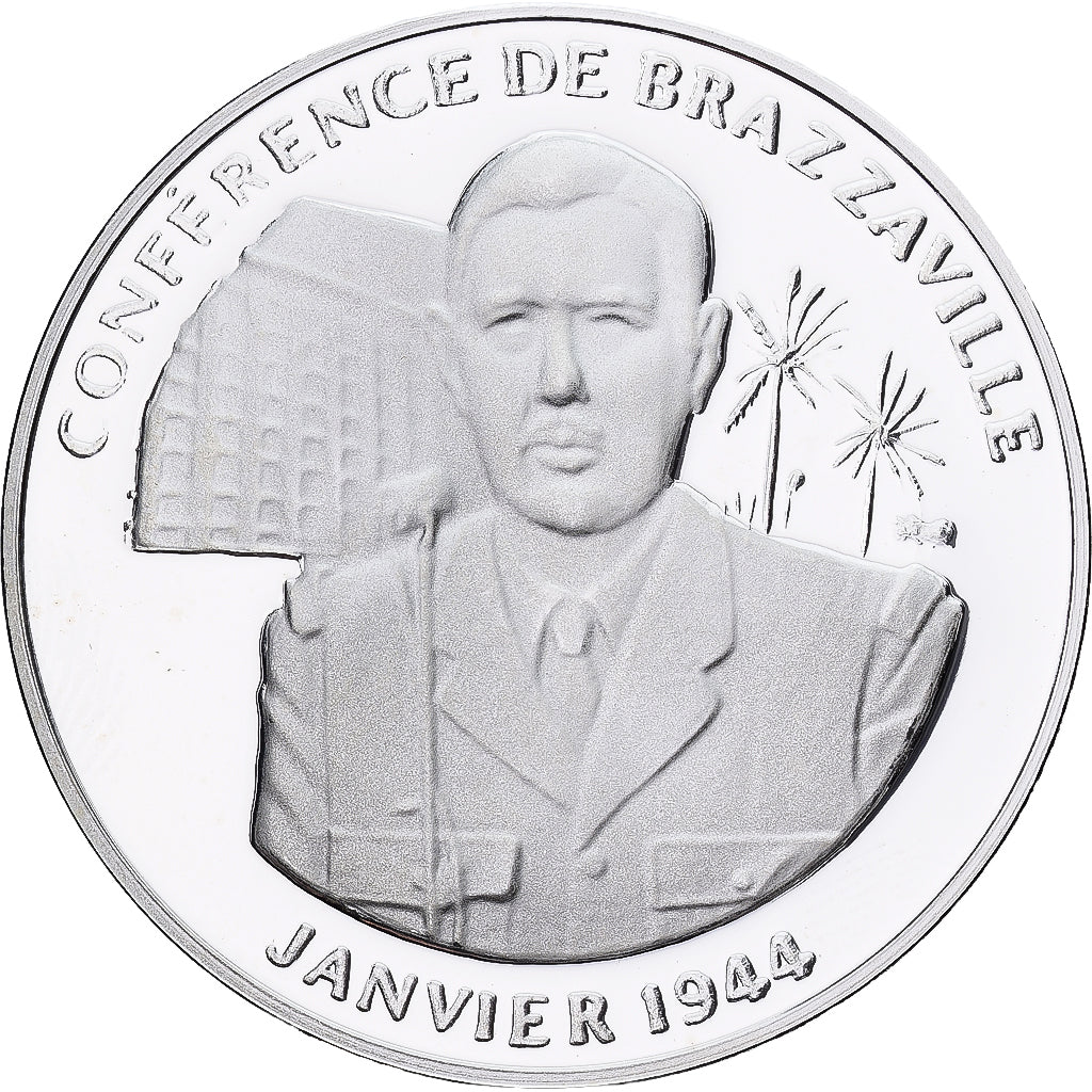 France, Medal, Conférence de Brazzaville, Janvier 1944, Silver, MS(65-70)