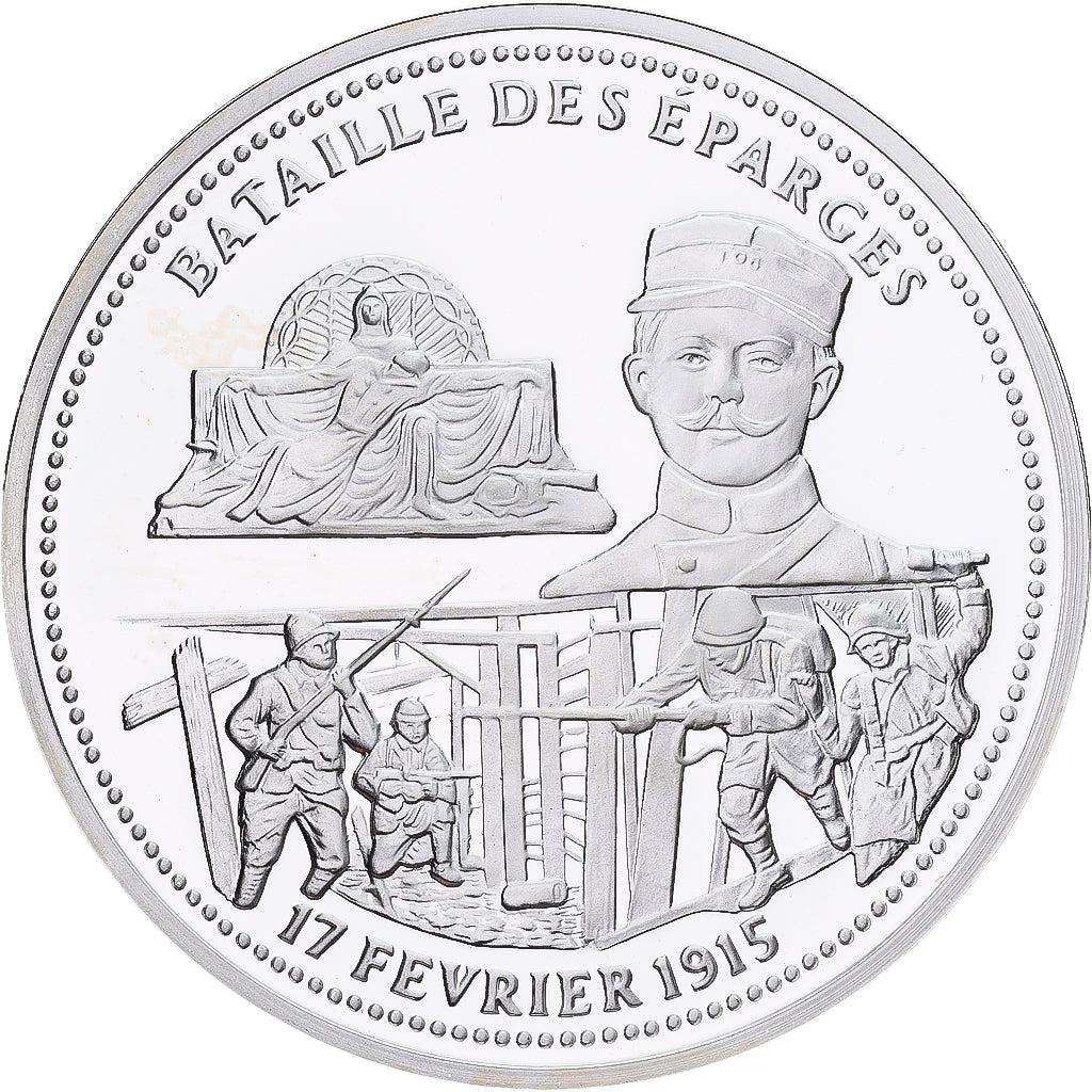 France, Medal, Bataille des Eparges,, Silver, MS(65-70)