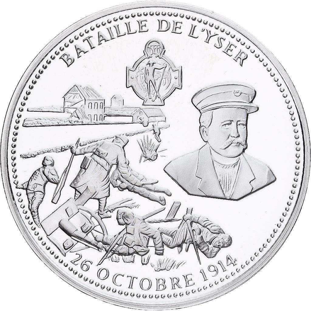 França, medalha, Bataille de l'Yser, Prata, MS(65-70)
