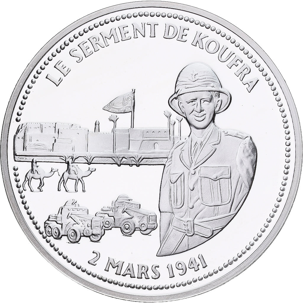 France, Médaille, Le Serment de Koufra, Argent, FDC