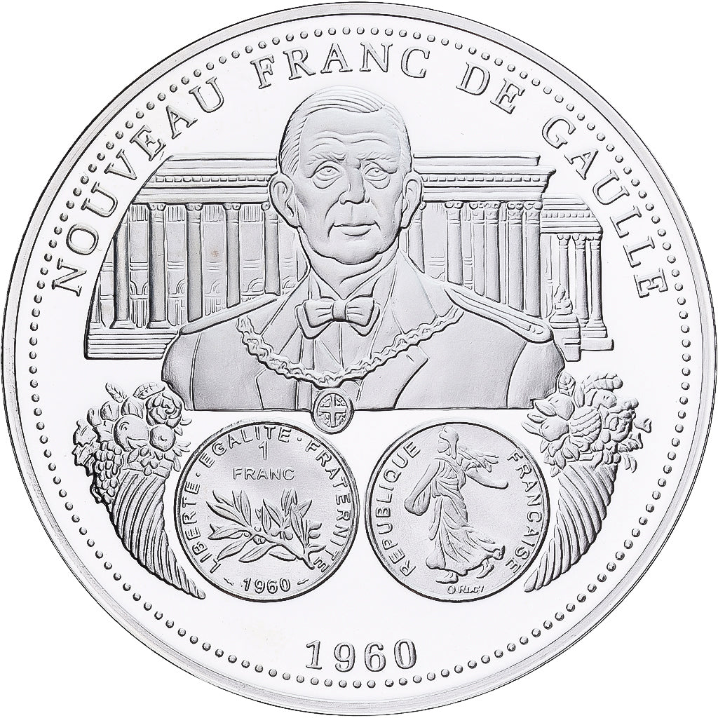 France, Médaille, Nouveau Franc De Gaulle, Argent, FDC
