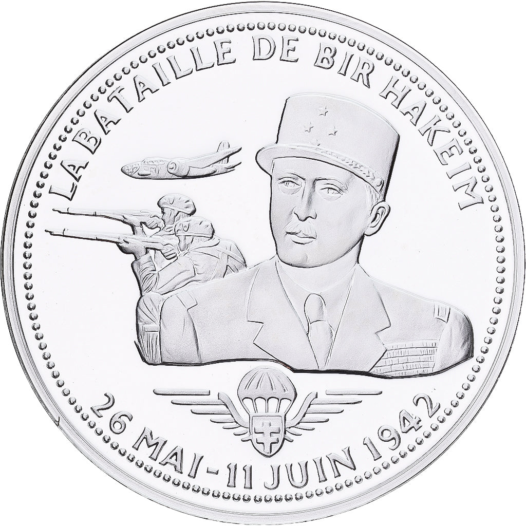 France, Medal, Bataille de Bir Hakeim, Silver, MS(65-70)