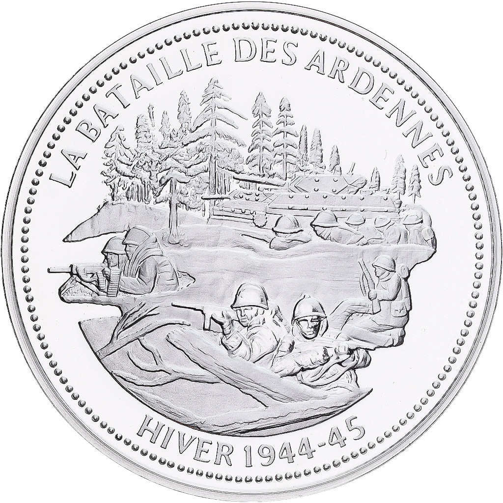 France, Medal, La Bataille des Ardennes, Silver, MS(65-70)