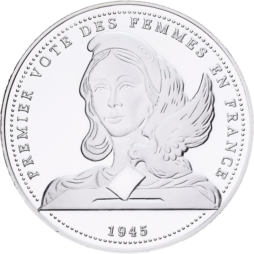 France, Medal, Politique, Premier Vote des Femmes en France, Silver, MS(65-70)