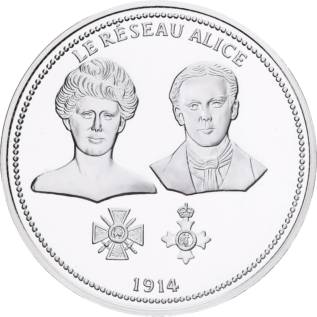 France, Médaille, Centenaire Première Guerre Mondiale, Réseau Alice, Argent