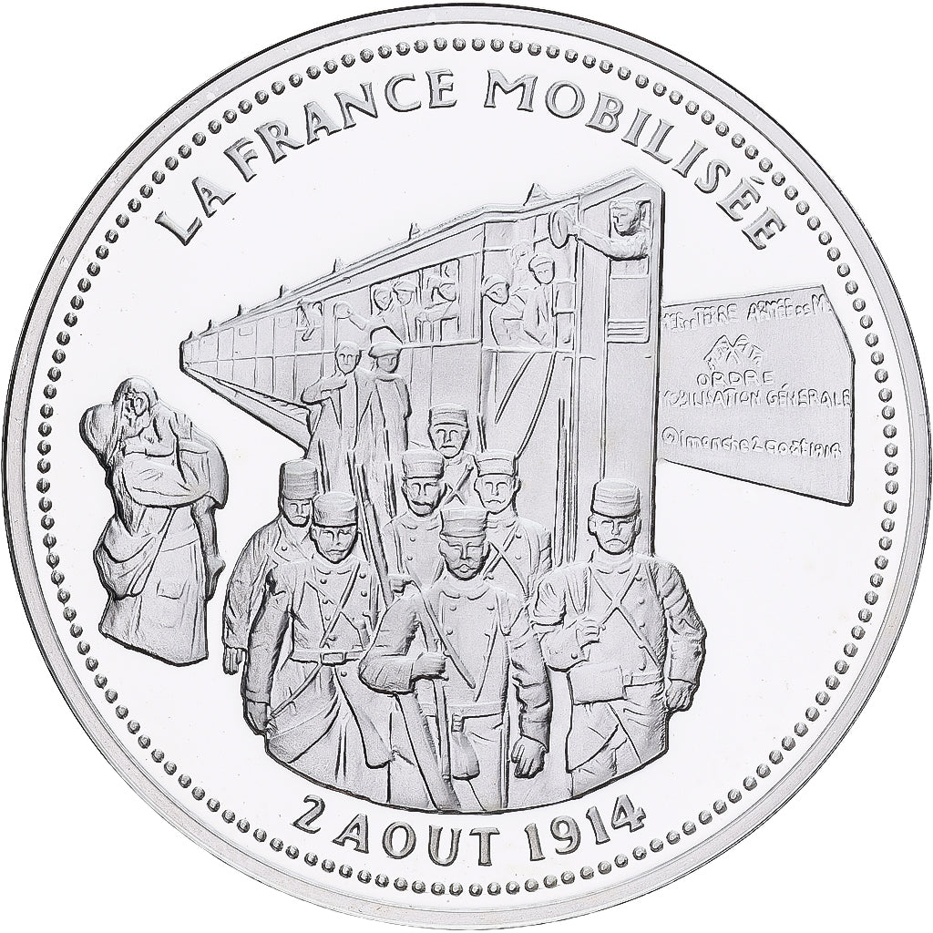 Francia, medalla, Première Guerre Mondiale, La France Mobilisée, Plata, FDC