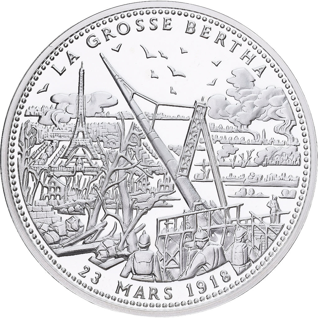 France, Médaille, La Grosse Bertha, Argent, FDC