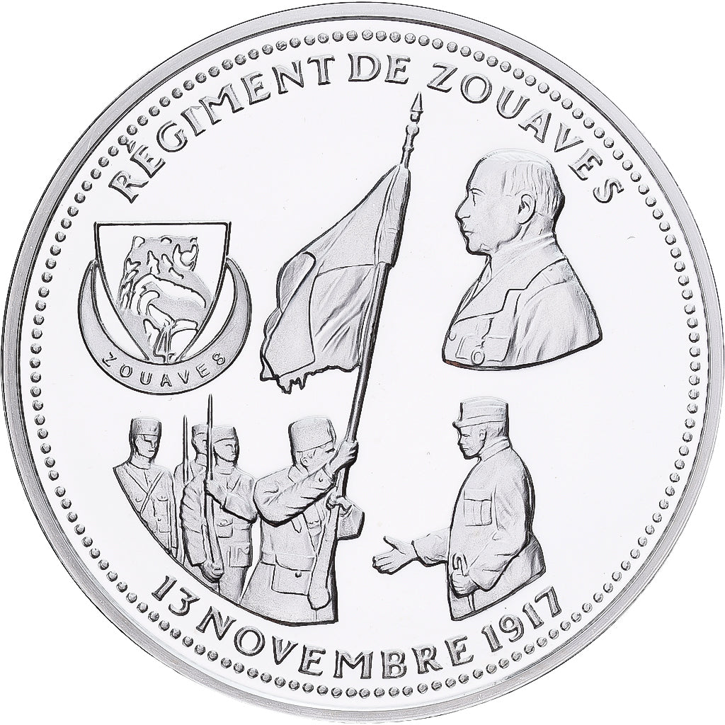 França, medalha, Régiment de Zouaves, Prata, MS(65-70)