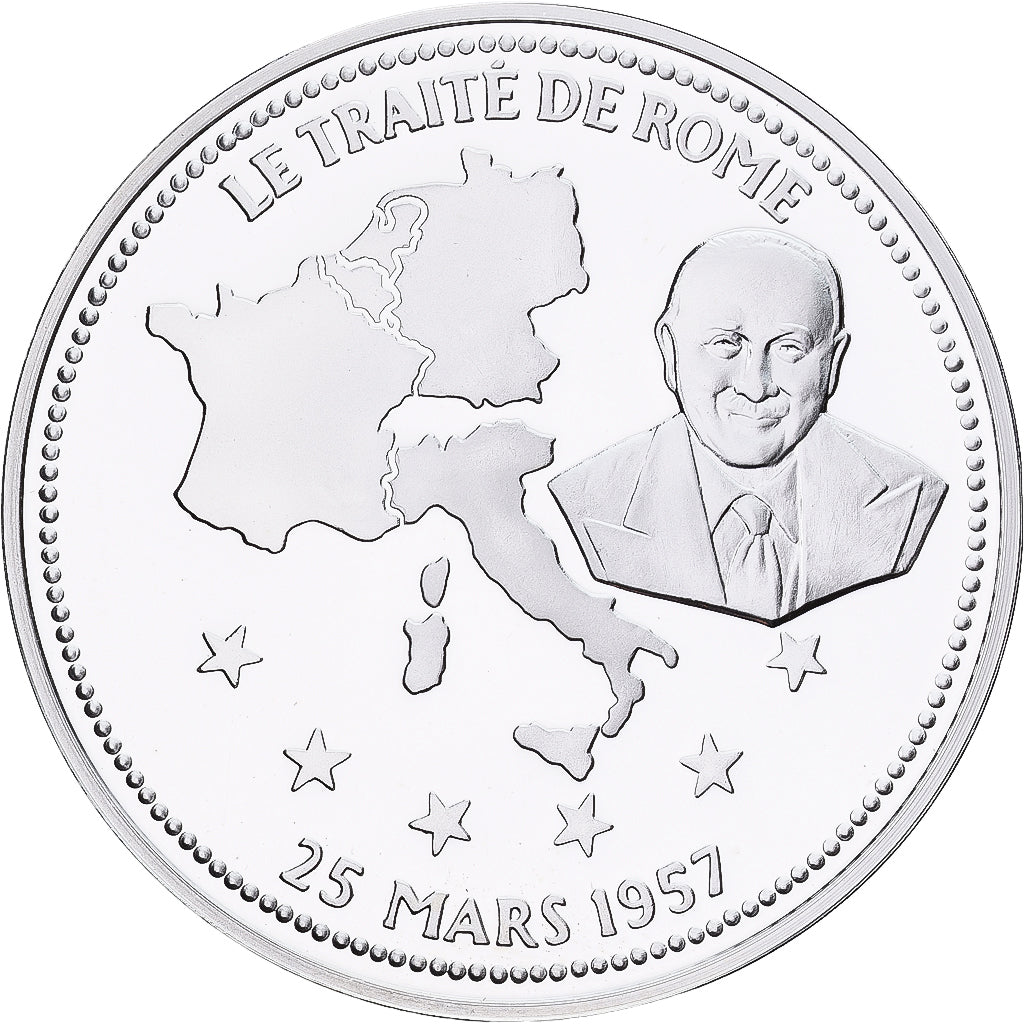 France, Medal, Le Traité de Rome, Silver, MS(65-70)