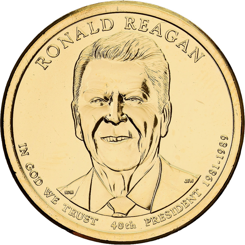 Stati Uniti, 1 Dollar, Ronald Reagan, 2015, U.S. Mint, Rame-ottone, FDC