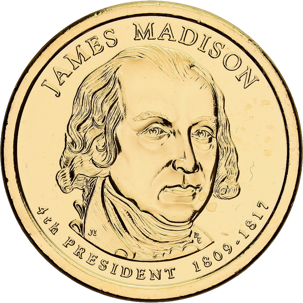 Estados Unidos, 1 Dollar, James Madison, 2015, U.S. Mint, Cobre - latón, FDC