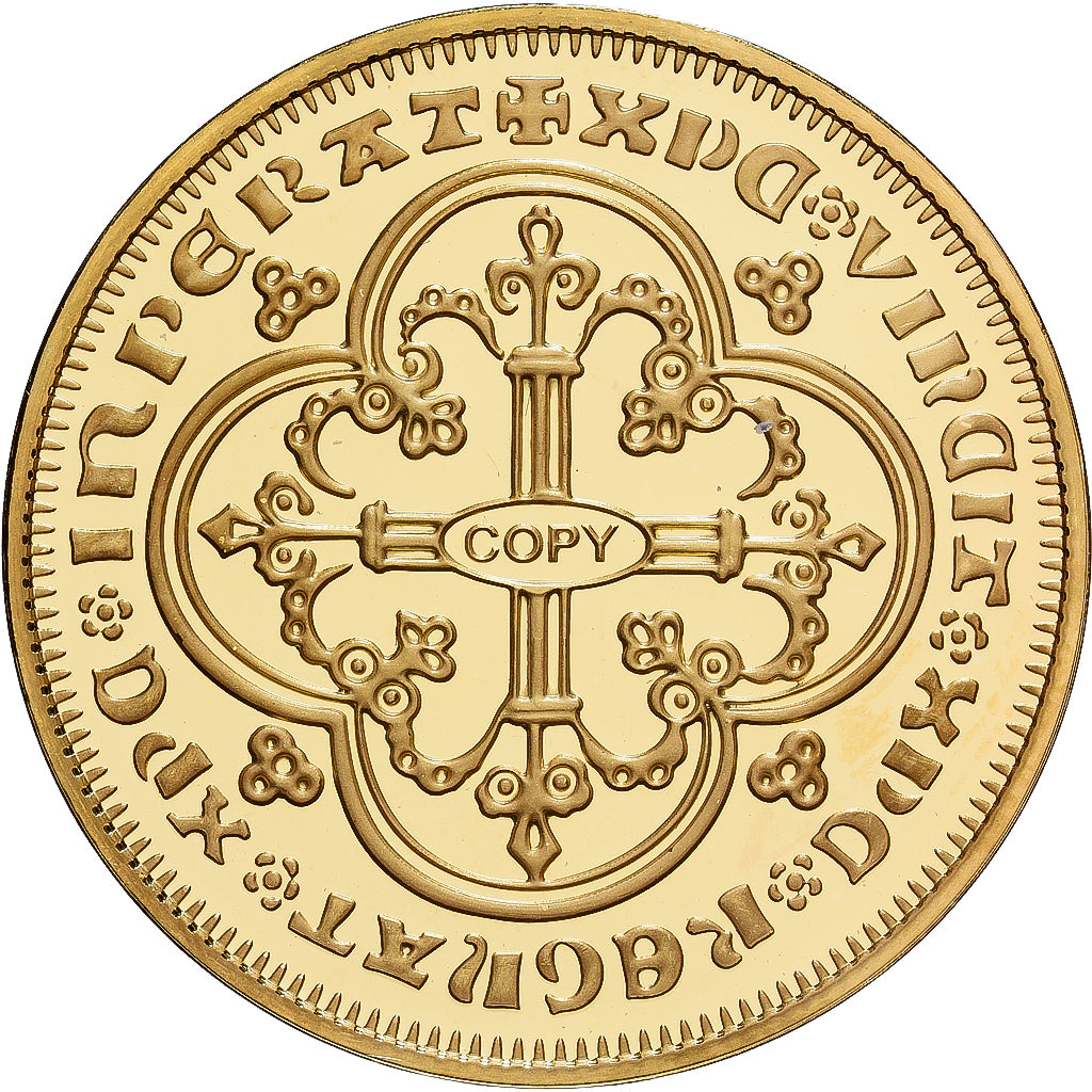 France, Medal, Reproduction du Franc à Cheval, Copper Gilt, Proof, MS(65-70)