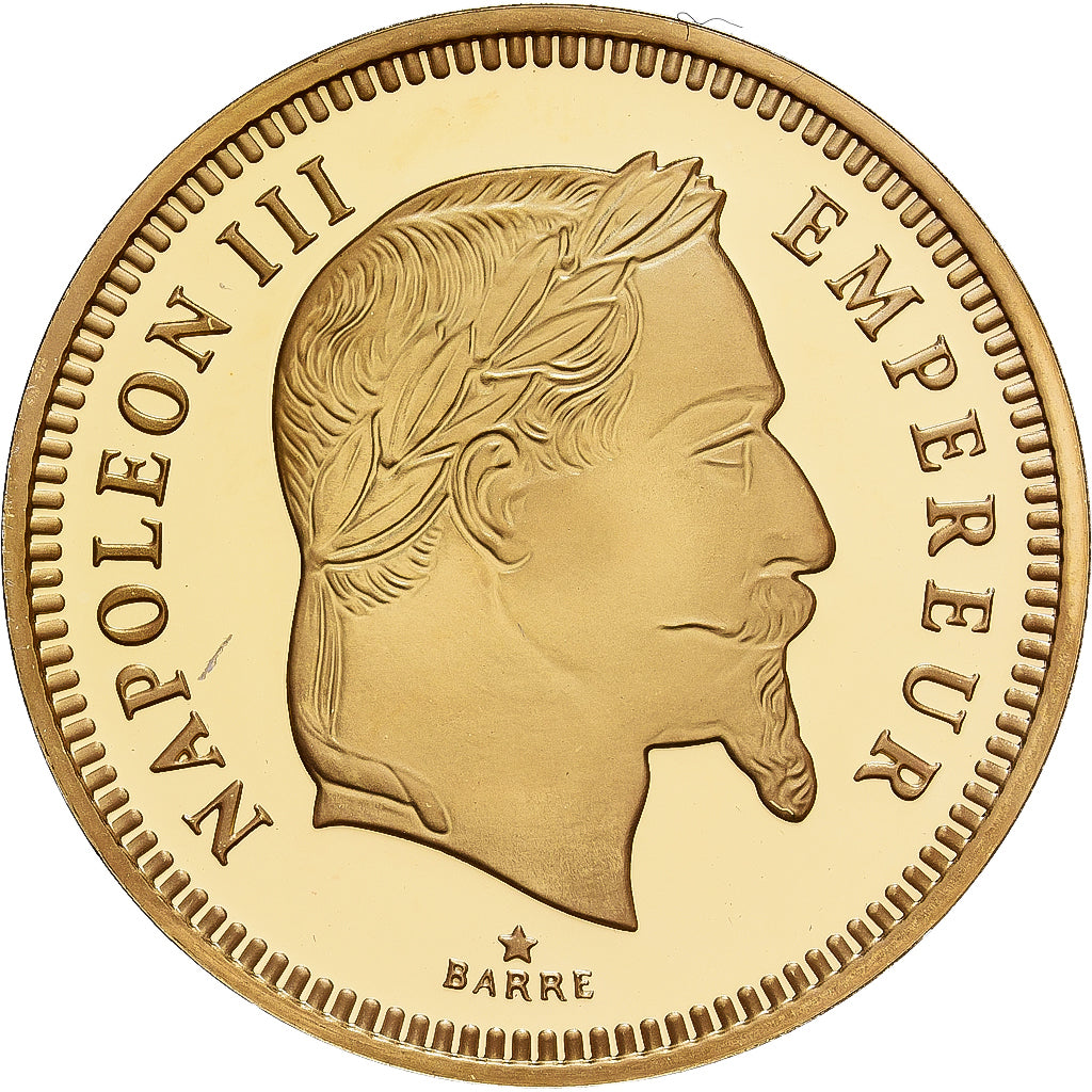 Francia, medalla, Reproduction de la 100 Francs Or Napoléon III 1861, Copper