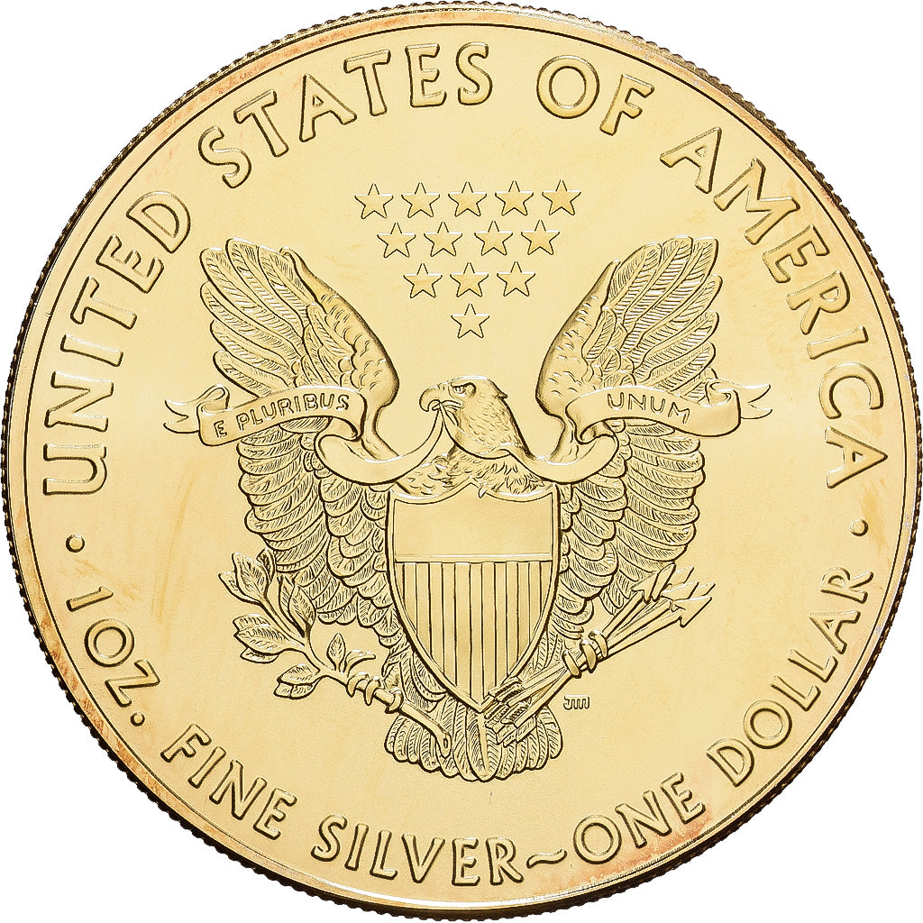 United States, 1 Dollar, 1 Oz, Silver Eagle, 2016, Philadelphia, Vermeil