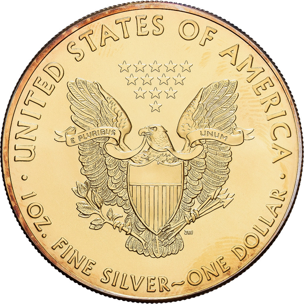 United States, 1 Dollar, 1 Oz, Silver Eagle, 2016, Philadelphia, Vermeil
