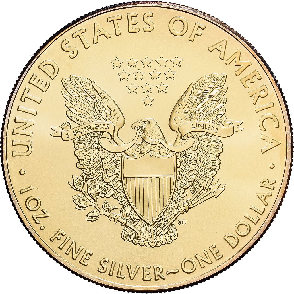 United States, 1 Dollar, 1 Oz, Silver Eagle, 2016, Philadelphia, Vermeil