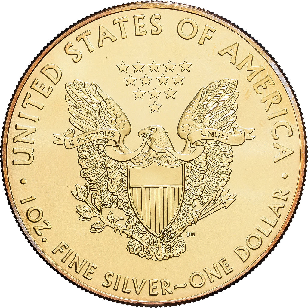 United States, 1 Dollar, 1 Oz, Silver Eagle, 2016, Philadelphia, Vermeil