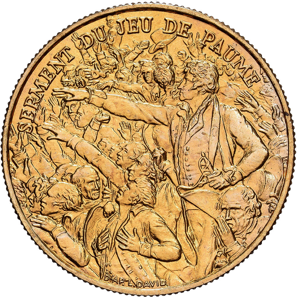 Francia, medalla, Révolution Française, Serment du Jeu de Paume, 1989, Bronce