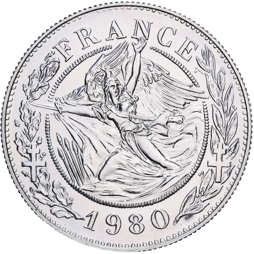 Francia, medaglia, Général De Gaulle, 1980, Argento, Santucci, FDC
